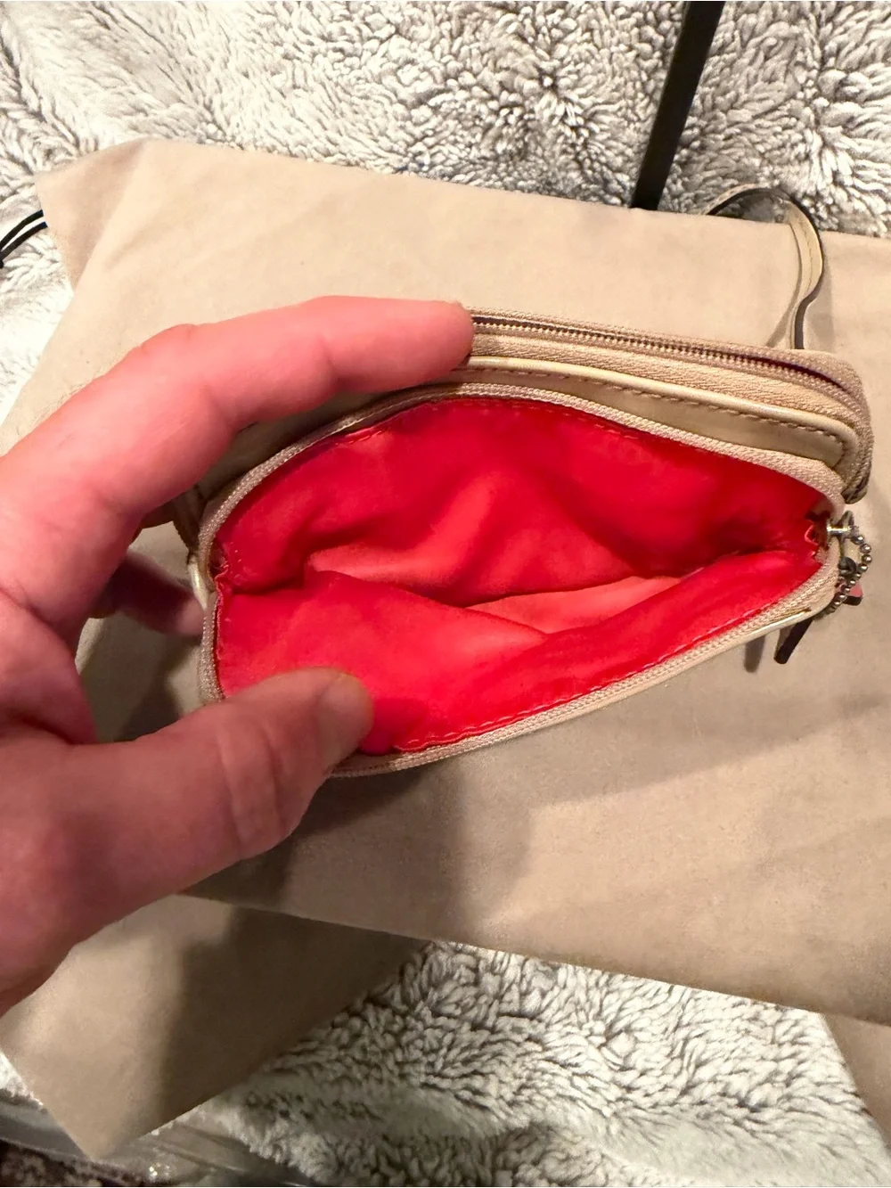 Coach Poppy Graffiti Multi-Color Canvas Double-Zip Wristlet / Wallet